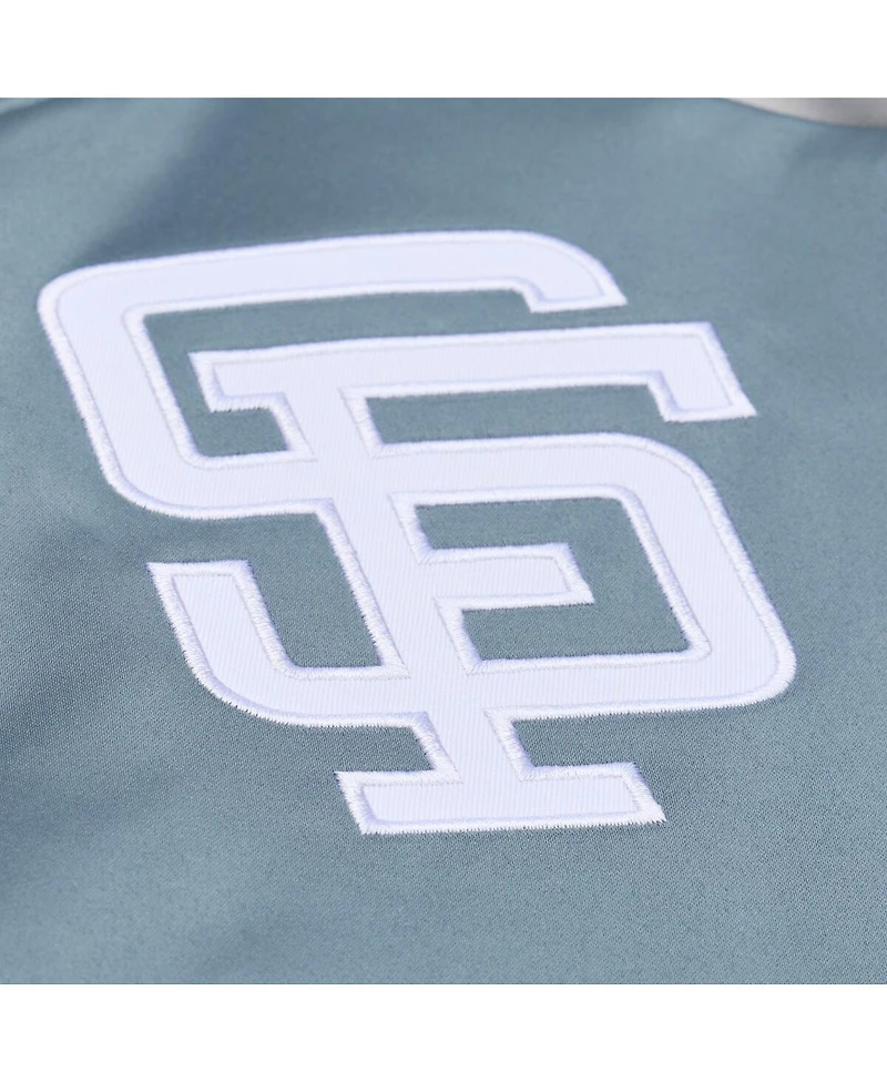 Mitchell & Ness Men's Gray San Francisco Giants Thunderstorm Head Coach Lightweight Satin Full-Snap Jacket