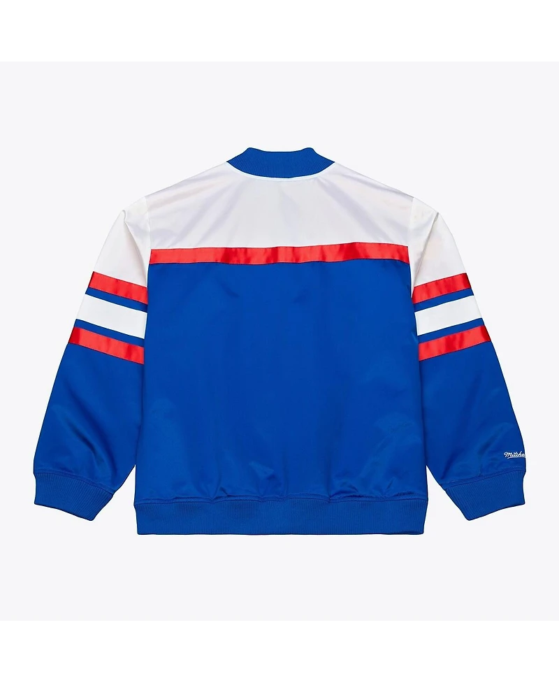Mitchell & Ness Men's Royal Denver Nuggets Hardwood Classics Head Coach Lightweight Satin Full-Snap Jacket