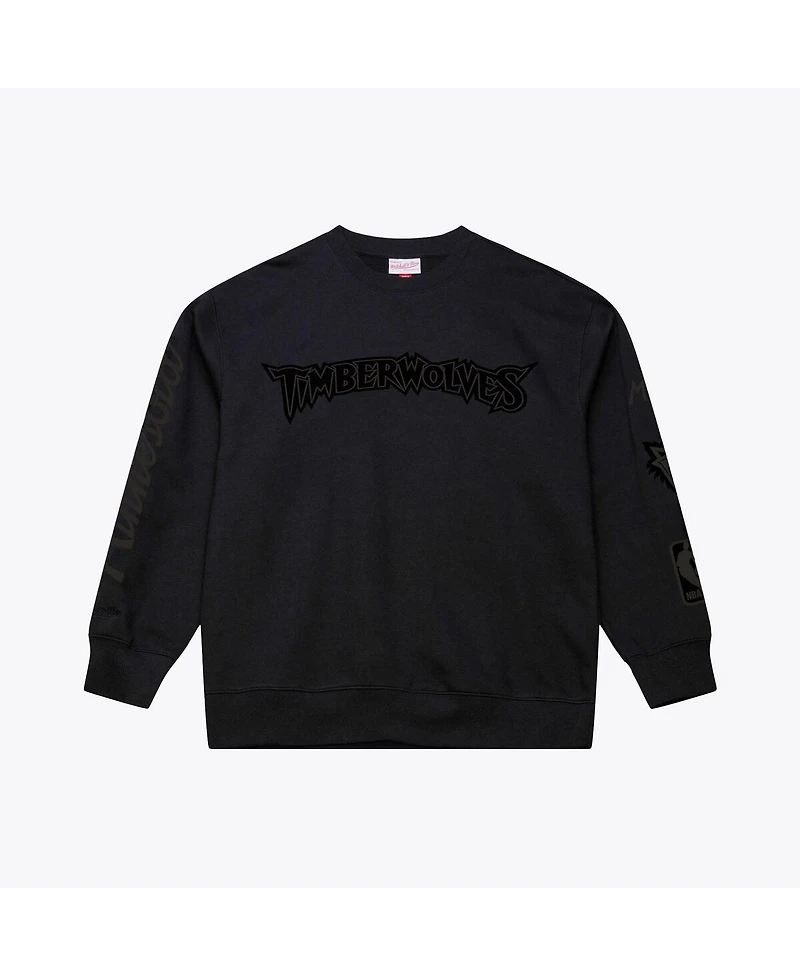 Mitchell & Ness Men's Black Minnesota Timberwolves Phantom Fleece Sweatshirt