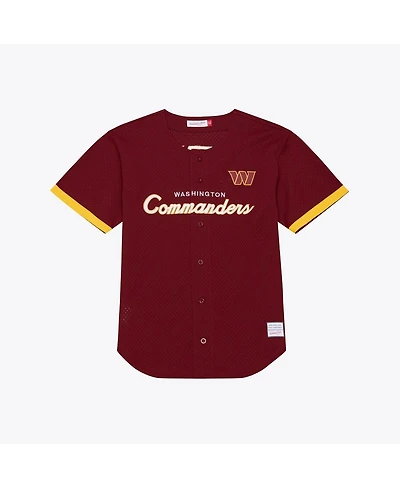 Mitchell & Ness Men's Burgundy Washington Commanders Head Coach Mesh Full-Button Fashion Jersey