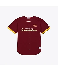 Mitchell & Ness Men's Burgundy Washington Commanders Head Coach Mesh Full-Button Fashion Jersey
