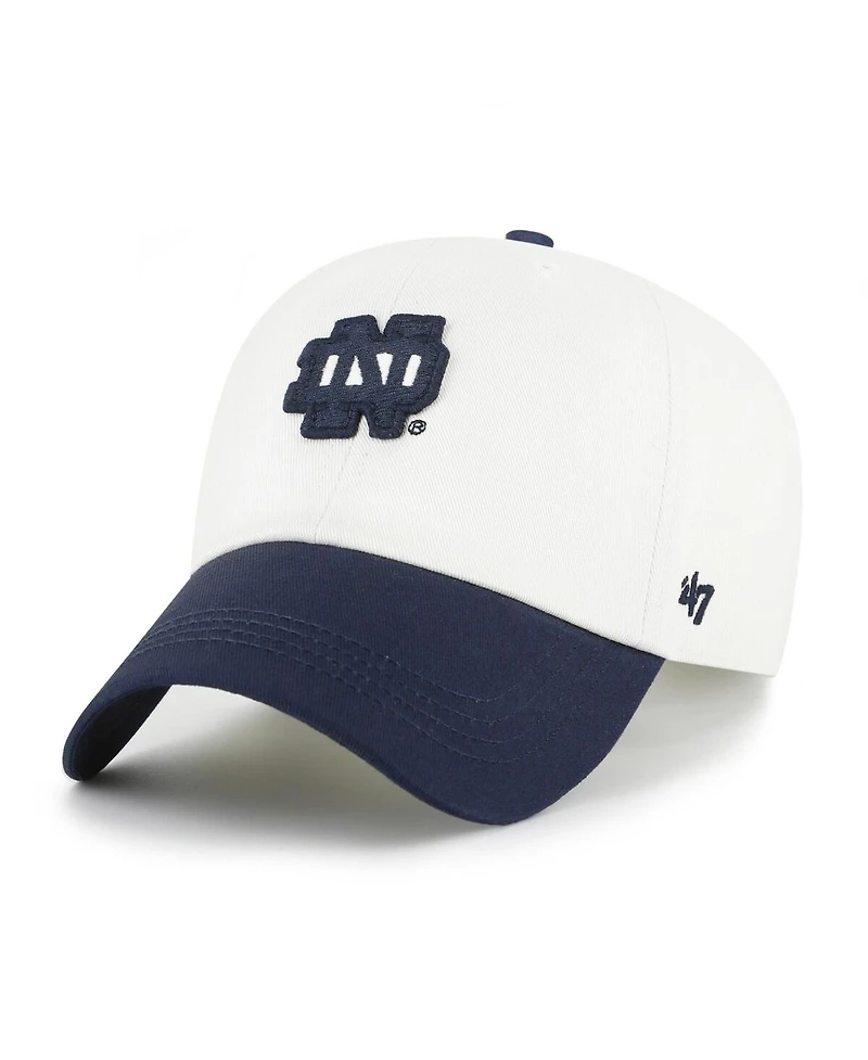 '47 Brand Men's White/Navy Notre Dame Fighting Irish Contemporary Basics Two Tone Clean Up Adjustable Hat