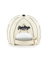 '47 Brand Men's x Rawlings Natural/Navy Boston Red Sox Pinstripe Clean Up Adjustable Hat