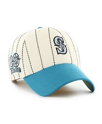 '47 Brand Men's x Rawlings Natural/Teal Seattle Mariners Pinstripe Clean Up Adjustable Hat