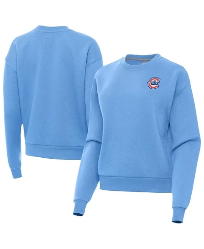 Antigua Women's Powder Blue Chicago Cubs Alternate Logo Victory Pullover Sweatshirt