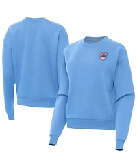 Antigua Women's Powder Blue Chicago Cubs Alternate Logo Victory Pullover Sweatshirt