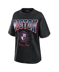 Wear by Erin Andrews Women's Black Boston Red Sox Oversized Boyfriend T-Shirt