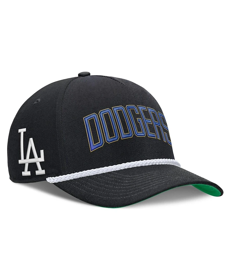 Nike Men's Black Los Angeles Dodgers Cooperstown Collection Rise Adjustable Hat