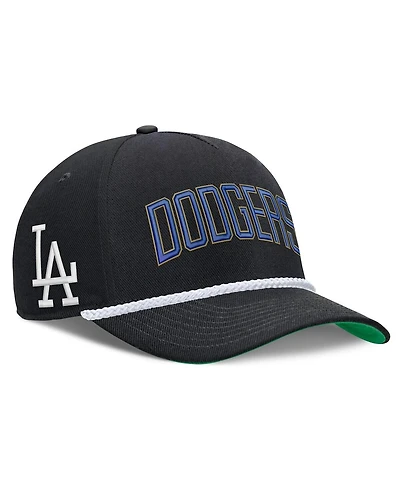 Nike Men's Black Los Angeles Dodgers Cooperstown Collection Rise Adjustable Hat