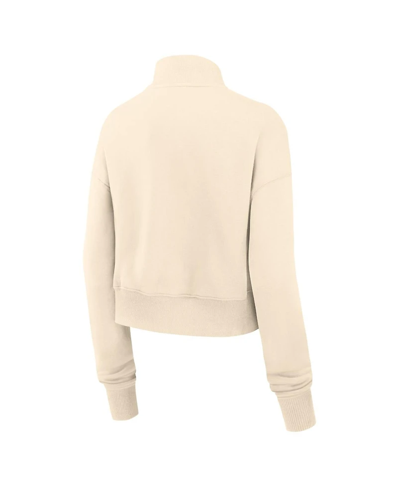 Nike Women's Cream Chicago Bears Legacy Phoenix Fleece Cropped Half-Zip Sweatshirt