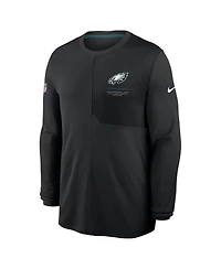 Nike Men's Black Philadelphia Eagles Sideline Coaches Uv Dri-fit Long Sleeve T-Shirt