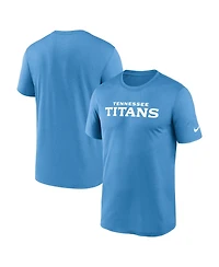 Nike Men's Light Blue Tennessee Titans Primetime Legend Wordmark Dri-fit T-Shirt
