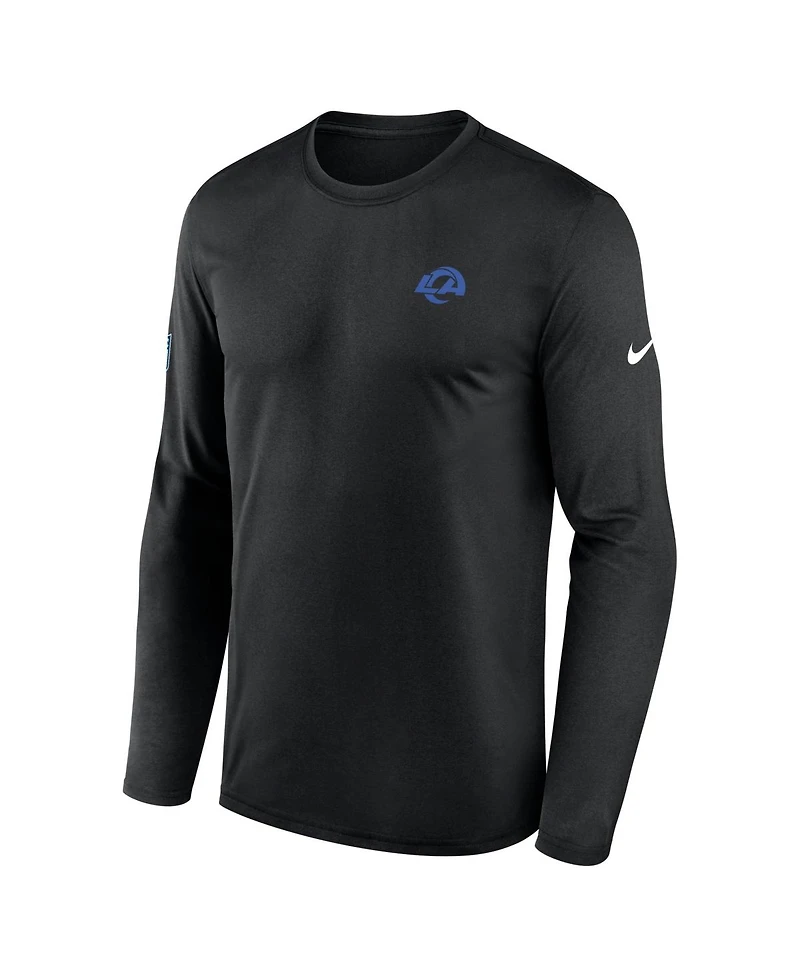 Nike Men's Black Los Angeles Rams Sideline Legend Long Sleeve T-Shirt