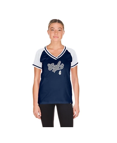 New Era Women's Navy Chicago Cubs Gameday V-Neck T-Shirt