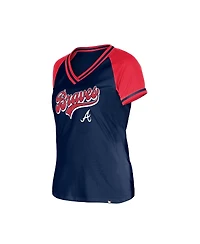 New Era Women's Navy Atlanta Braves Gameday V-Neck T-Shirt