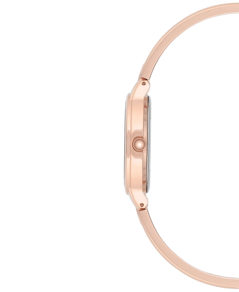 Anne Klein Women's Diamond Accent Rose Gold-Tone Stainless Steel Bracelet Watch 30mm