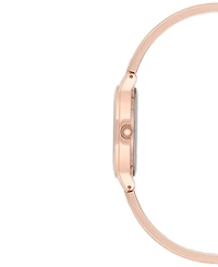 Anne Klein Women's Diamond Accent Rose Gold-Tone Stainless Steel Bracelet Watch 30mm