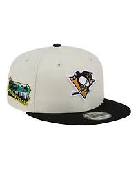 New Era Men's White/Black Pittsburgh Penguins Injection Localized Two-Tone 9FIFTY Snapback Hat