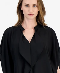 Anne Klein Petites V-Neck Flutter-Sleeve Princess-Seam Blouse