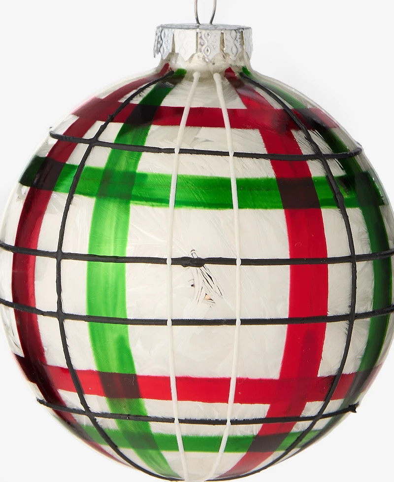 Holiday Lane Cozy Cabin Plaid Ball Ornament, Macy's Exclusive