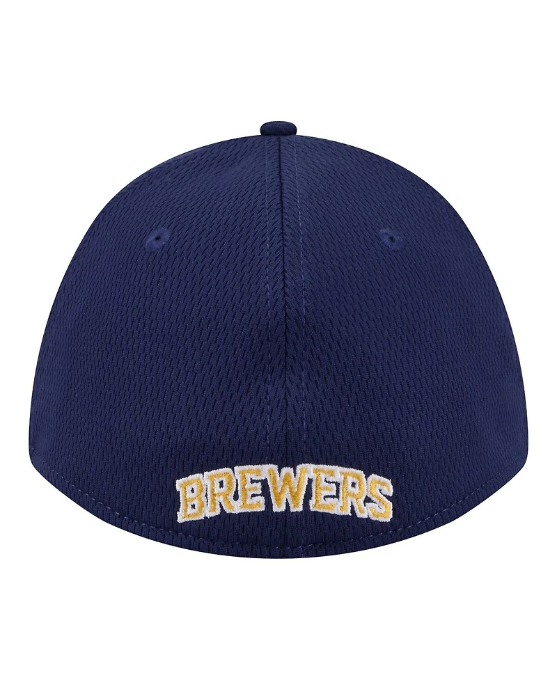 New Era Men's Navy Milwaukee Brewers Dash 39THIRTY Flex Hat