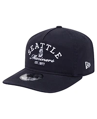 New Era Men's Navy Seattle Mariners Stacked 19TWENTY Adjustable Hat