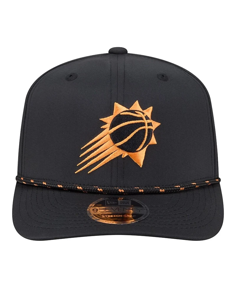 New Era Men's Black Phoenix Suns Sport Rope Vented Stretch-Snap 9SEVENTY Hat