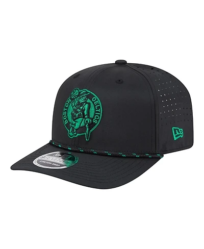 New Era Men's Black Boston Celtics Sport Rope Vented Stretch-Snap 9SEVENTY Hat