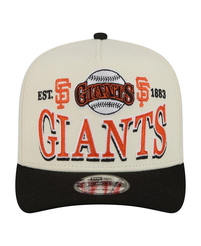 New Era Men's Cream San Francisco Giants Throwback Tri-Hit A-Frame 9FIFTY Adjustable Hat