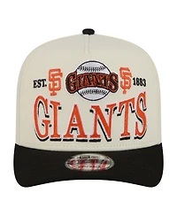 New Era Men's Cream San Francisco Giants Throwback Tri-Hit A-Frame 9FIFTY Adjustable Hat