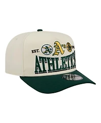 New Era Men's Cream Oakland Athletics Throwback Tri-Hit A-Frame 9FIFTY Adjustable Hat