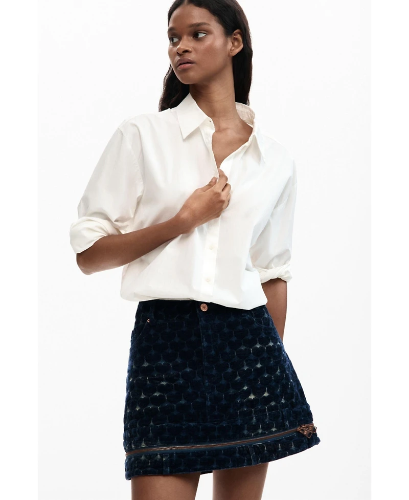Desigual Women's Denim Jacquard Skirt