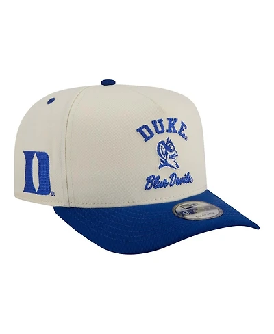 New Era Men's Cream/Royal Duke Blue Devils Two-Tone Arched 9FIFTY Snapback Hat