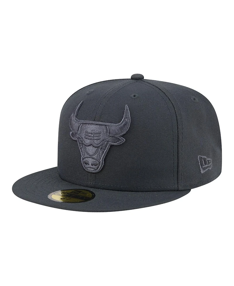 New Era Men's Charcoal Chicago Bulls Tonal Color Pack 59FIFTY Fitted Hat