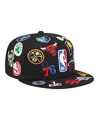 New Era Men's Black Nba All-Over 59FIFTY Fitted Hat