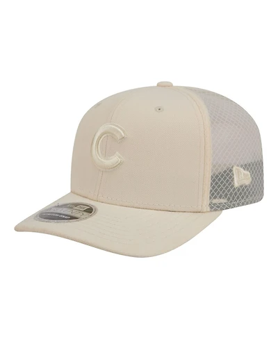 New Era Men's Light Beige Chicago Cubs Color Pack 9SEVENTY Trucker Adjustable Hat