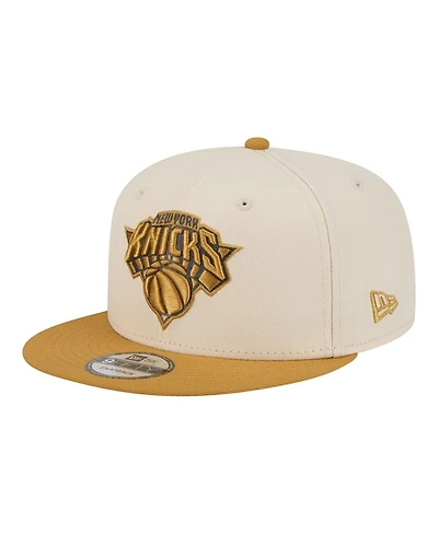 New Era Men's Cream/Tan New York Knicks Two-Tone Color Pack 9FIFTY Snapback Hat