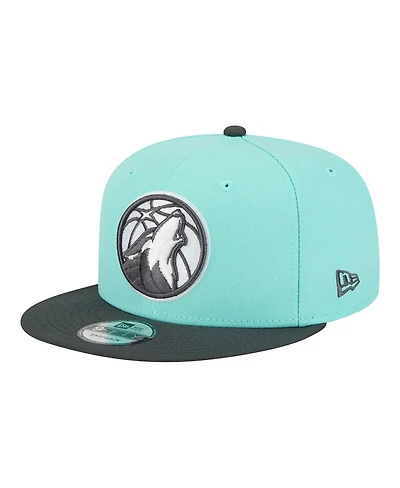 New Era Men's Turquoise/Charcoal Minnesota Timberwolves Color Pack Two-Tone 9FIFTY Snapback Hat