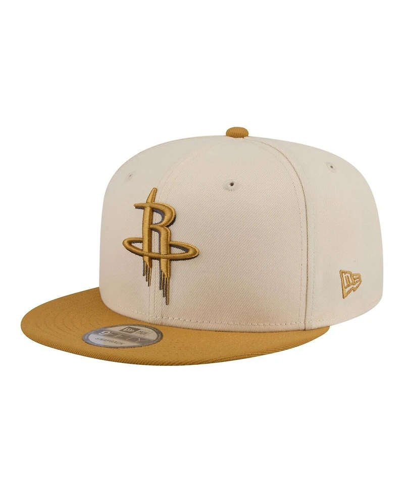 New Era Men's Cream/Tan Houston Rockets Two-Tone Color Pack 9FIFTY Snapback Hat