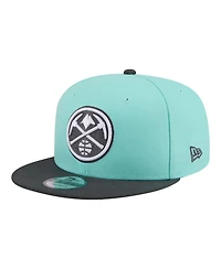New Era Men's Turquoise/Charcoal Denver Nuggets Color Pack Two-Tone 9FIFTY Snapback Hat