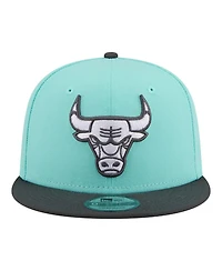 New Era Men's Turquoise/Charcoal Chicago Bulls Color Pack Two-Tone 9FIFTY Snapback Hat