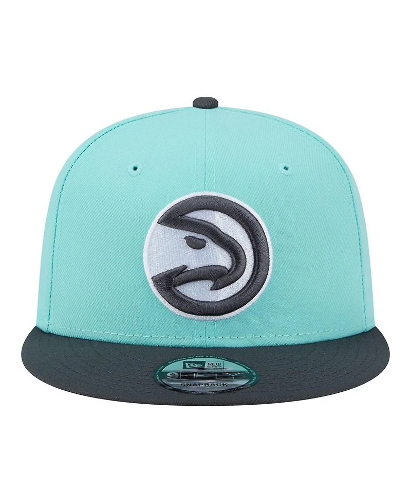 New Era Men's Turquoise/Charcoal Atlanta Hawks Color Pack Two-Tone 9FIFTY Snapback Hat