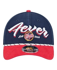 New Era Men's and Women's Navy/Red Indiana Fever Team Loyal Script Two-Tone M-Crown 9FORTY Adjustable Hat
