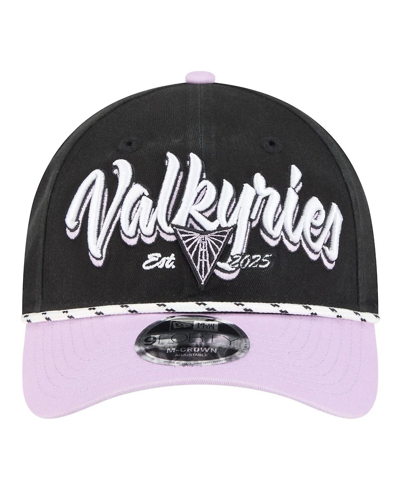 New Era Men's and Women's Eclipse Black/Violet Golden State Valkyries Team Loyal Script Two-Tone M-Crown 9FORTY Adjustable Hat