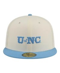 New Era Men's Cream/Carolina Blue North Carolina Tar Heels Two-Tone Script 59FIFTY Fitted Hat