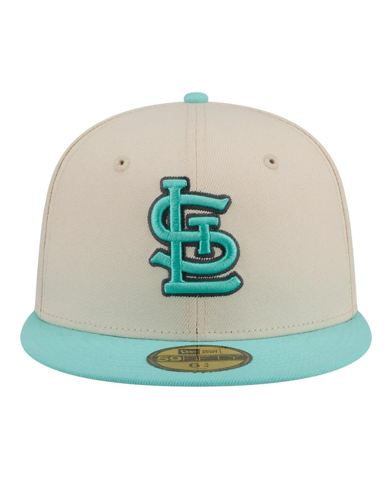 New Era Men's Light Beige/Turquoise St. Louis Cardinals Two-Tone Color Pack 59FIFTY Fitted Hat