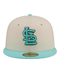New Era Men's Light Beige/Turquoise St. Louis Cardinals Two-Tone Color Pack 59FIFTY Fitted Hat