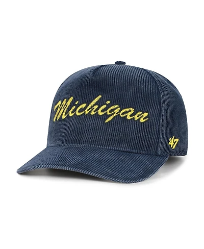 '47 Brand Men's Navy Michigan Wolverines Reclaim Snow Wash Corduroy Hitch Adjustable Hat