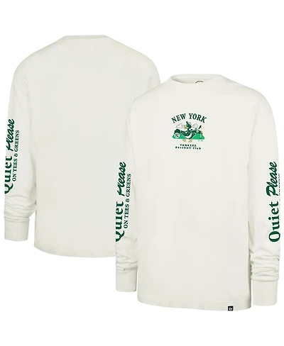 '47 Brand Men's Cream New York Yankees Quiet Please Foundation Long Sleeve T-Shirt