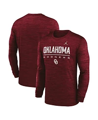 Jordan Men's Crimson Oklahoma Sooners Sideline Velocity Dri-fit Long Sleeve T-Shirt